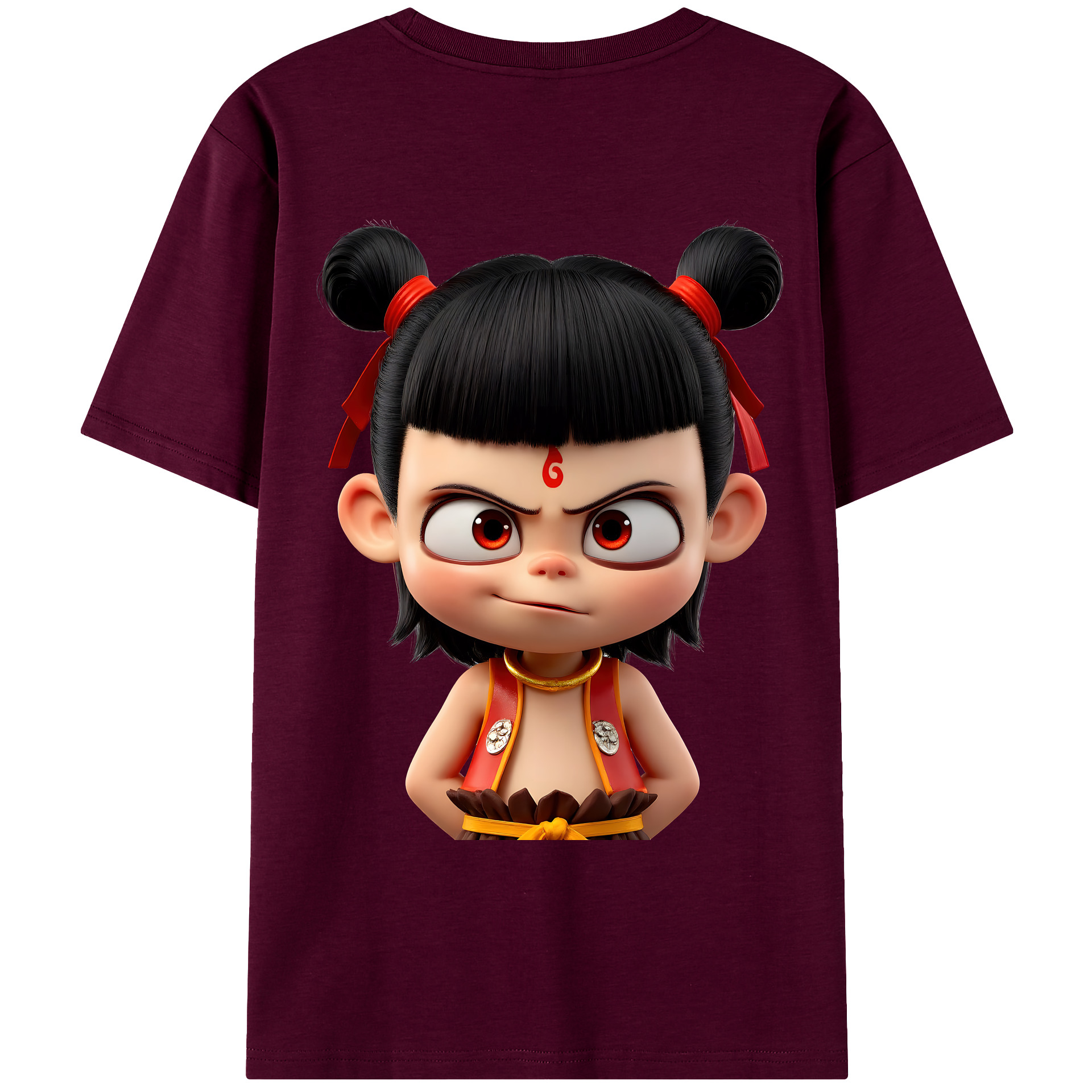 （画像用） Ne Zha 2 ナタ 魔童の大暴れ レディース半袖Tシャツ(バックプリント)